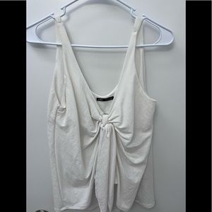 Zara Cream Tie Front Tank Top